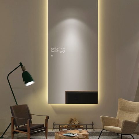 Home dressing mirror with led light and weather display