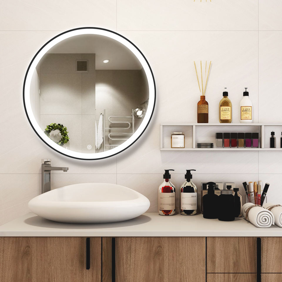 Round smart mirror with defogging function and LED light - Image 5