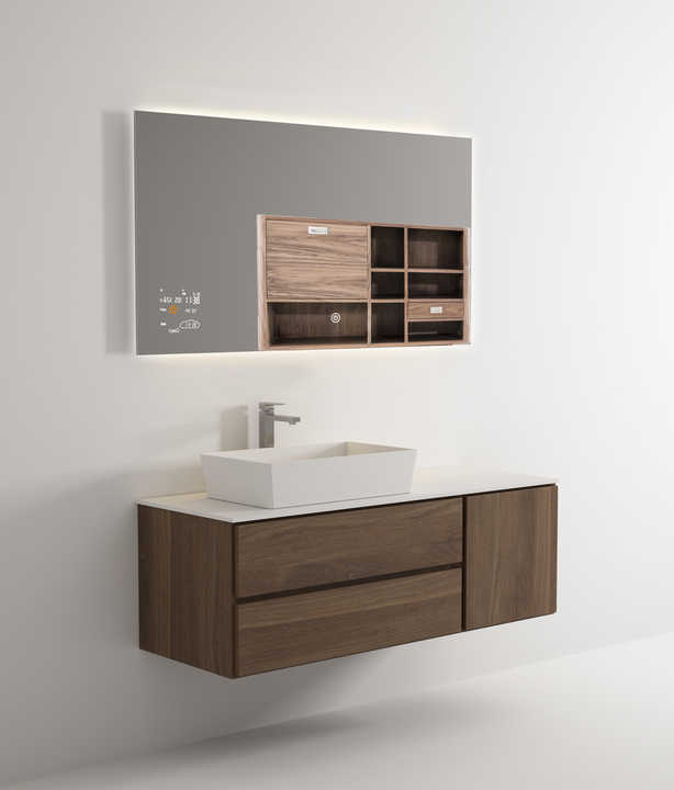 Stylish Smart Led Bathroom Mirror with weather display - Image 3