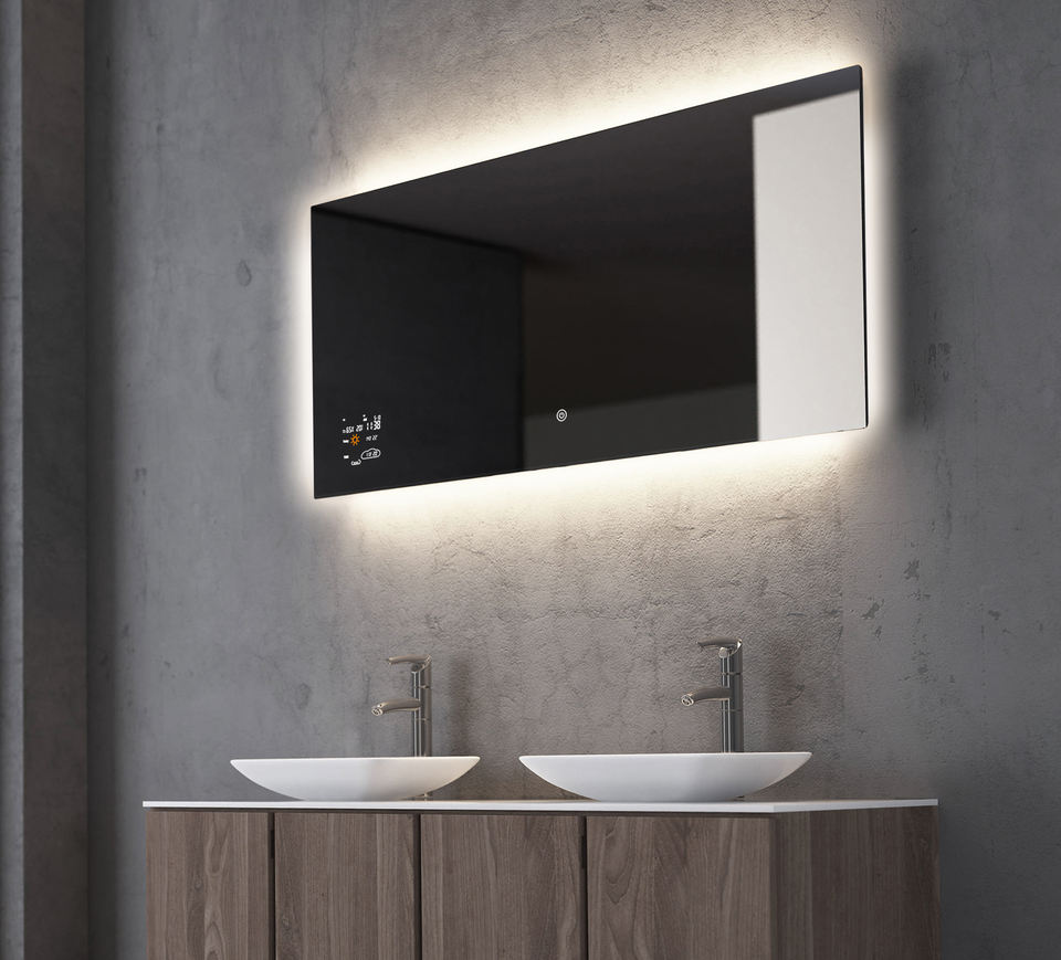 Stylish Smart Led Bathroom Mirror with weather display - Image 4