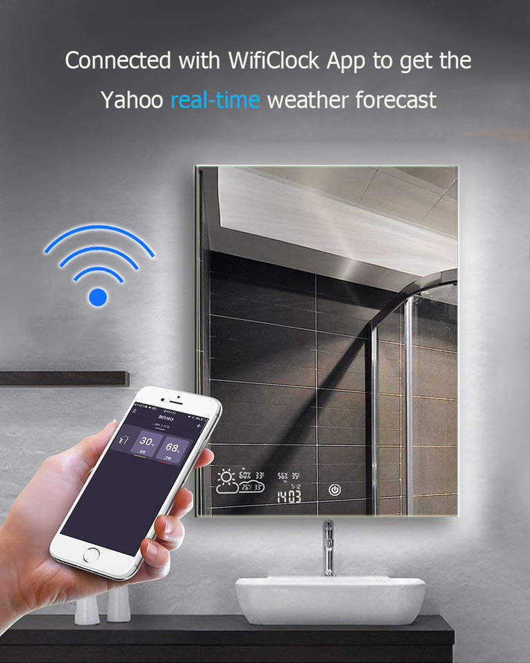 Smart mirror with LED light/Weather display/heat or defog - Image 5