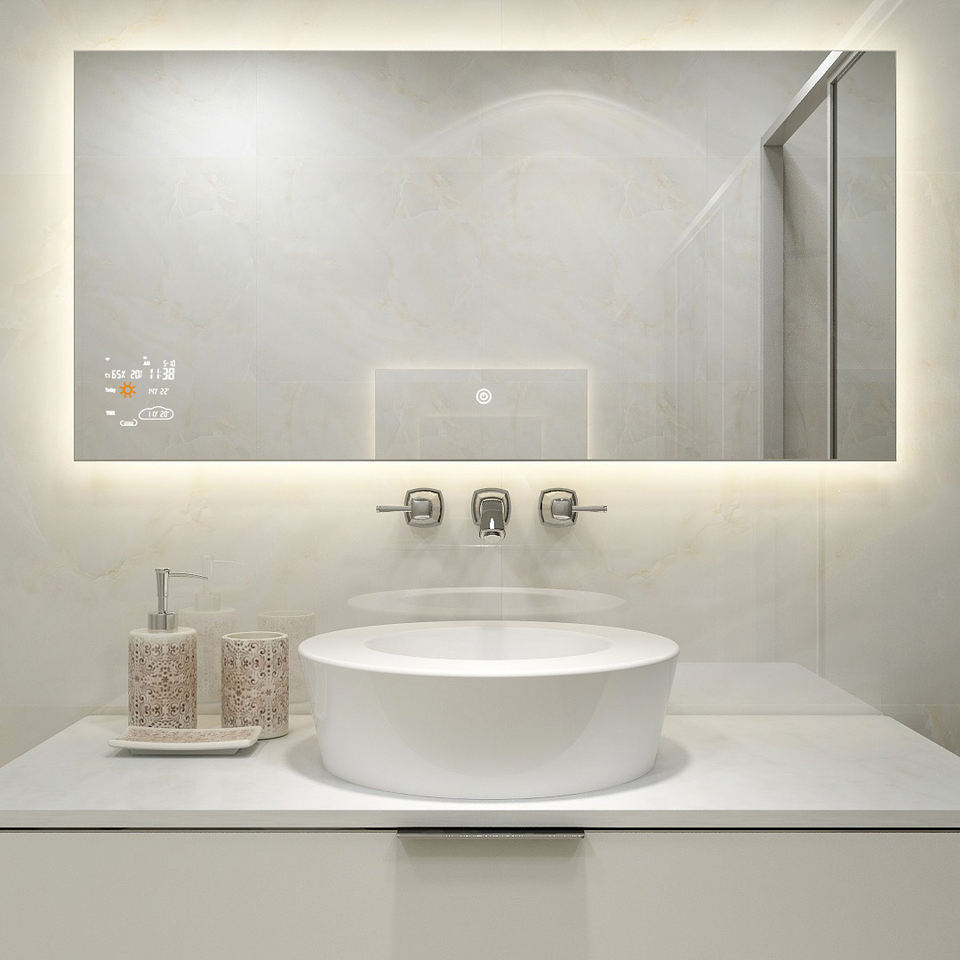 Stylish Smart Led Bathroom Mirror with weather display - Image 5